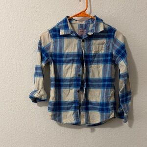 Cat & Jack Blue Plaid Button Down Shirt